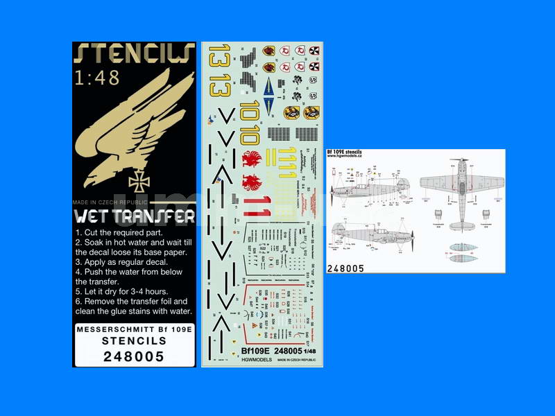 HGW248005 Messerschmitt Bf 109E - STENCILS (WT) 1/48